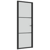 Vidaxl Puerta interior 76x201.5 cm de vidrio mate y negro de aluminio