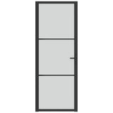 Vidaxl binnendeur 76x201,5 cm matglas en aluminium zwart