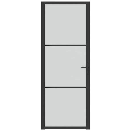 Vidaxl binnendeur 76x201,5 cm matglas en aluminium zwart