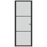 Vidaxl Puerta interior 76x201.5 cm de vidrio mate y negro de aluminio