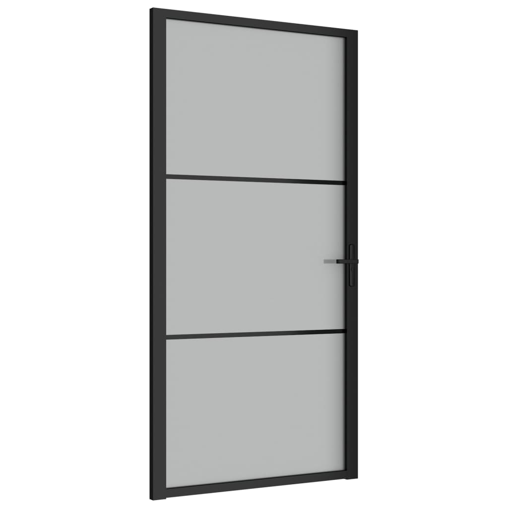 Vidaxl Inner Door 102.5x201.5 cm de vidrio mate y negro de aluminio