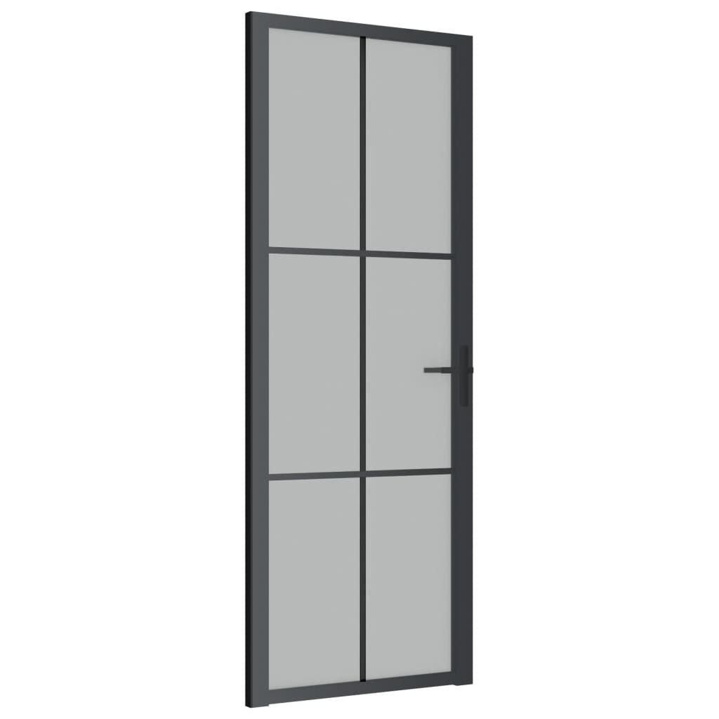 Vidaxl Porta interna 76x201,5 cm vetro Matt e nero in alluminio