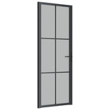 Vidaxl Puerta interior 76x201.5 cm de vidrio mate y negro de aluminio