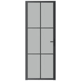 Vidaxl binnendeur 76x201,5 cm matglas en aluminium zwart