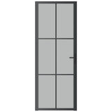 Vidaxl Puerta interior 76x201.5 cm de vidrio mate y negro de aluminio