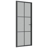 Vidaxl binnendeur 83x201,5 cm matglas en aluminium zwart