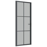 Vidaxl Puerta interior 83x201.5 cm de vidrio mate y negro de aluminio