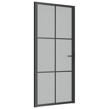 Vidaxl binnendeur 93x201,5 cm matglas en aluminium zwart