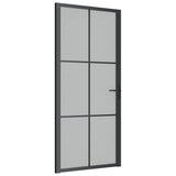 Vidaxl binnendeur 93x201,5 cm matglas en aluminium zwart