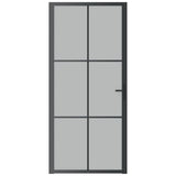 Vidaxl Porte intérieure 93x201,5 cm Verre Matt et aluminium noir