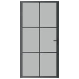 Vidaxl Porte intérieure 102.5x201,5 cm en verre Matt et en aluminium noir