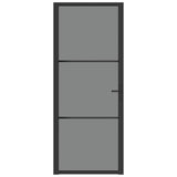 Vidaxl binnendeur 83x201,5 cm esg-glas en aluminium zwart