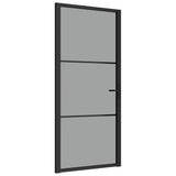 Vidaxl binnendeur 93x201,5 cm esg-glas en aluminium zwart