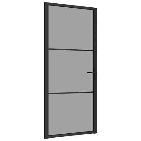 Vidaxl binnendeur 93x201,5 cm esg-glas en aluminium zwart
