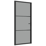 Vidaxl Inner Door 93x201.5 cm de vidrio ESG y negro de aluminio