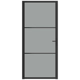 Vidaxl binnendeur 93x201,5 cm esg-glas en aluminium zwart