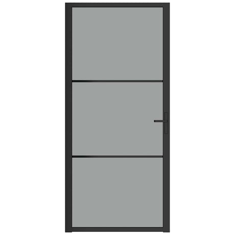 Vidaxl binnendeur 93x201,5 cm esg-glas en aluminium zwart