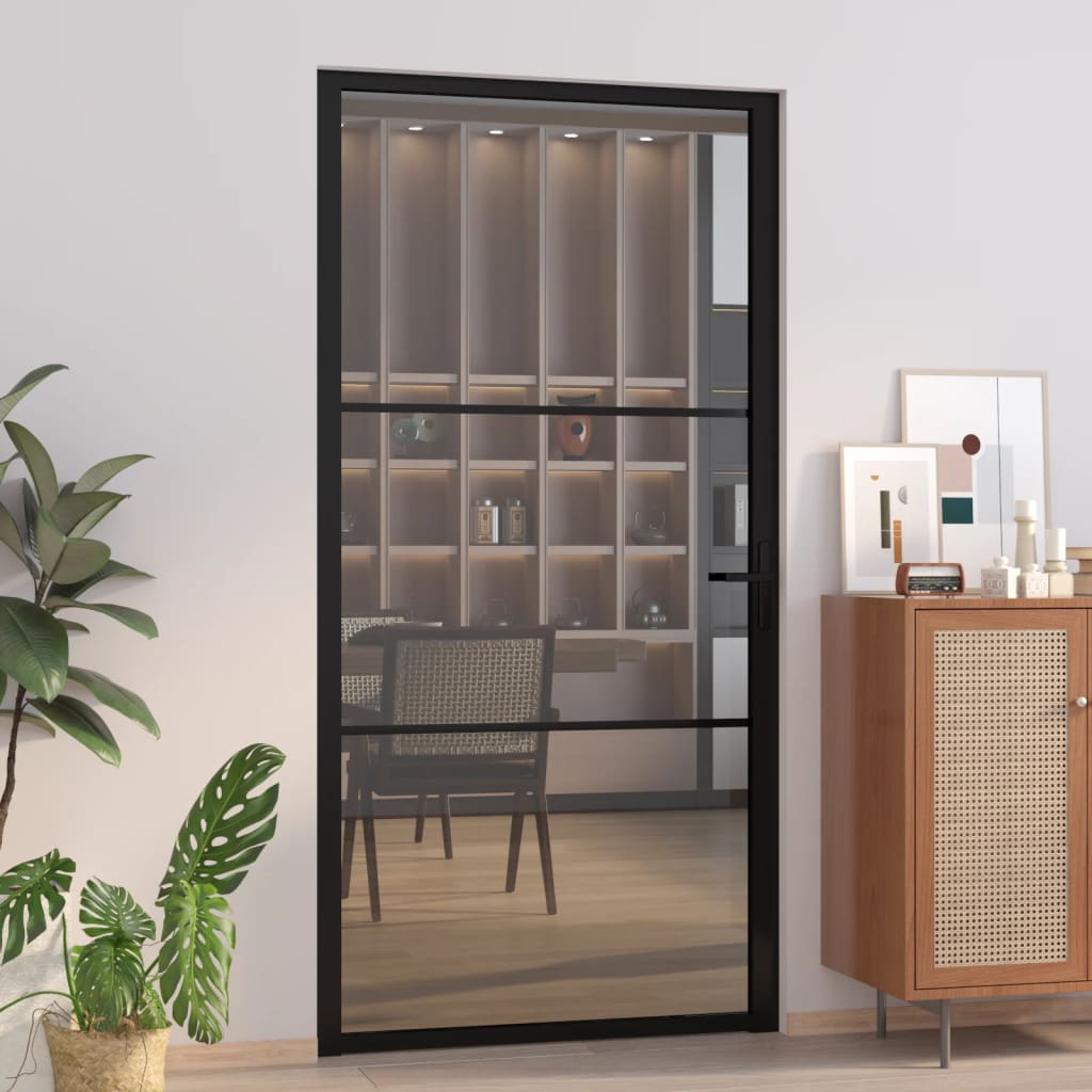 Vidaxl inner door 102.5x201.5 cm ESG glass and aluminum black