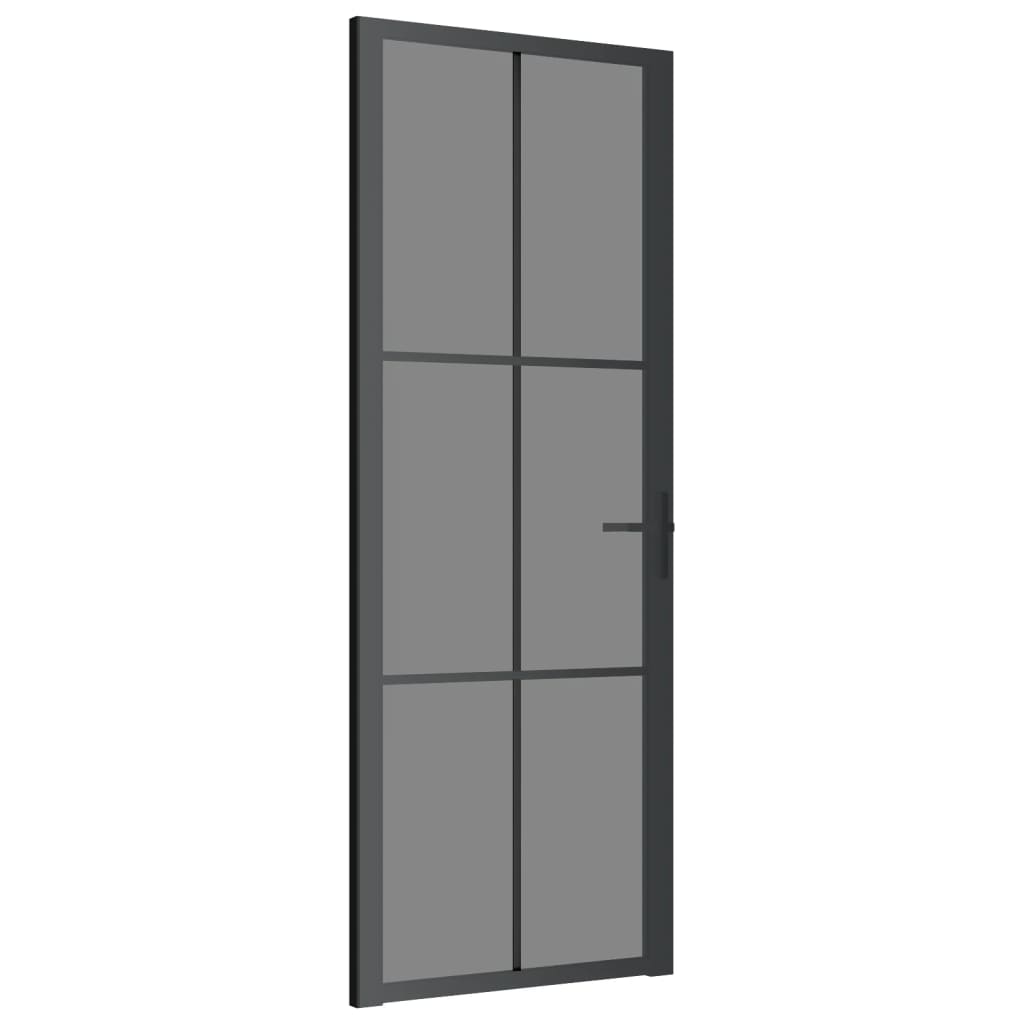 VIDAXL Innenür 76x201,5 cm ESG -Glas und Aluminiumschwarz