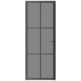 Vidaxl Puerta interior 76x201.5 cm de vidrio ESG y aluminio negro