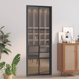 Vidaxl Puerta interior 76x201.5 cm de vidrio ESG y aluminio negro