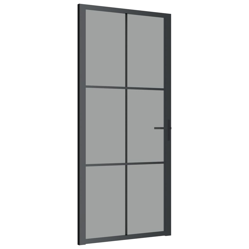 Vidaxl Porte intérieure 93x201.5 cm Verre ESG et noir en aluminium