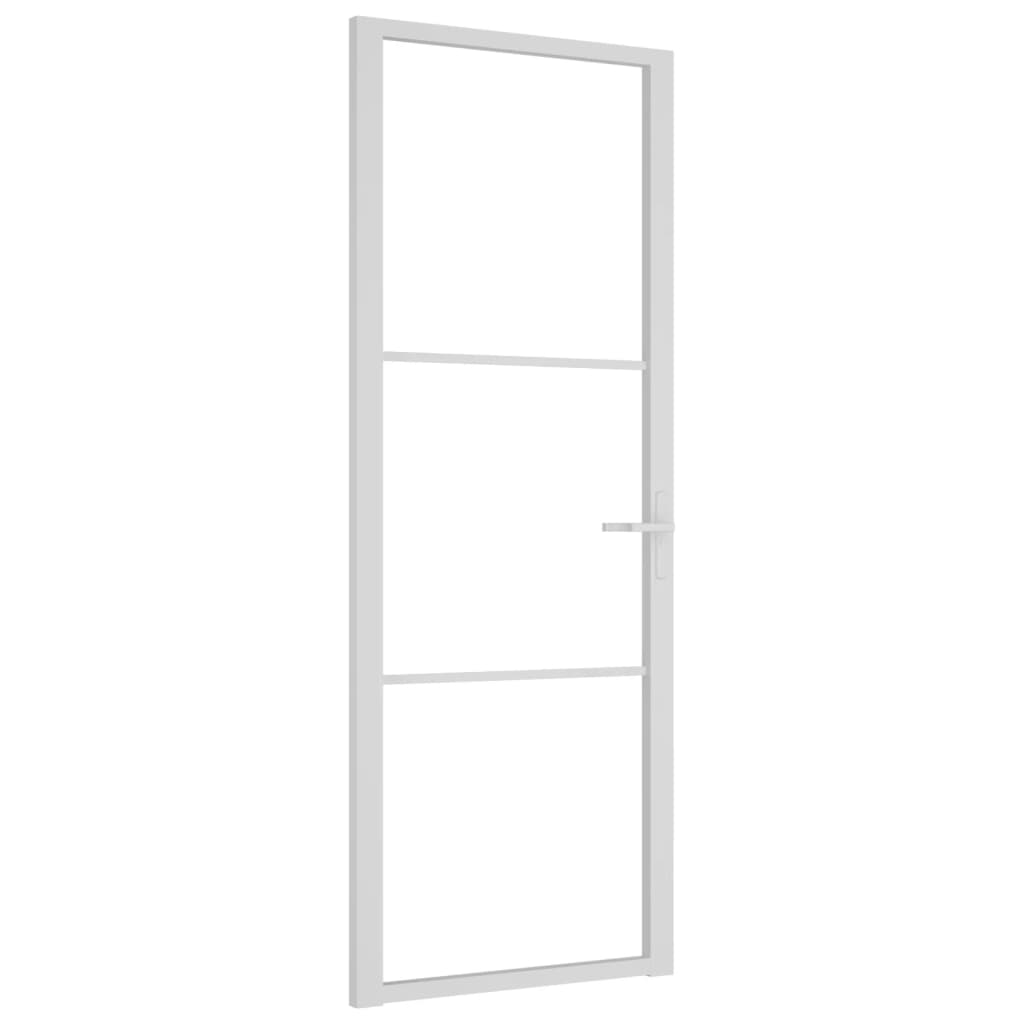 Vidaxl Puerta interior 76x201.5 cm de vidrio ESG y aluminio blanco