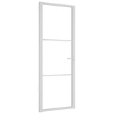 Vidaxl Puerta interior 76x201.5 cm de vidrio ESG y aluminio blanco