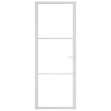 Vidaxl Porte intérieure 76x201.5 cm Verre ESG et aluminium blanc