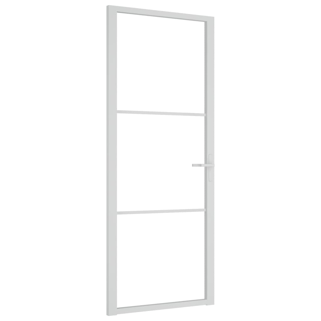 Vidaxl Porte intérieure 83x201.5 cm Verre ESG et aluminium blanc