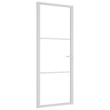 Vidaxl Porte intérieure 83x201.5 cm Verre ESG et aluminium blanc