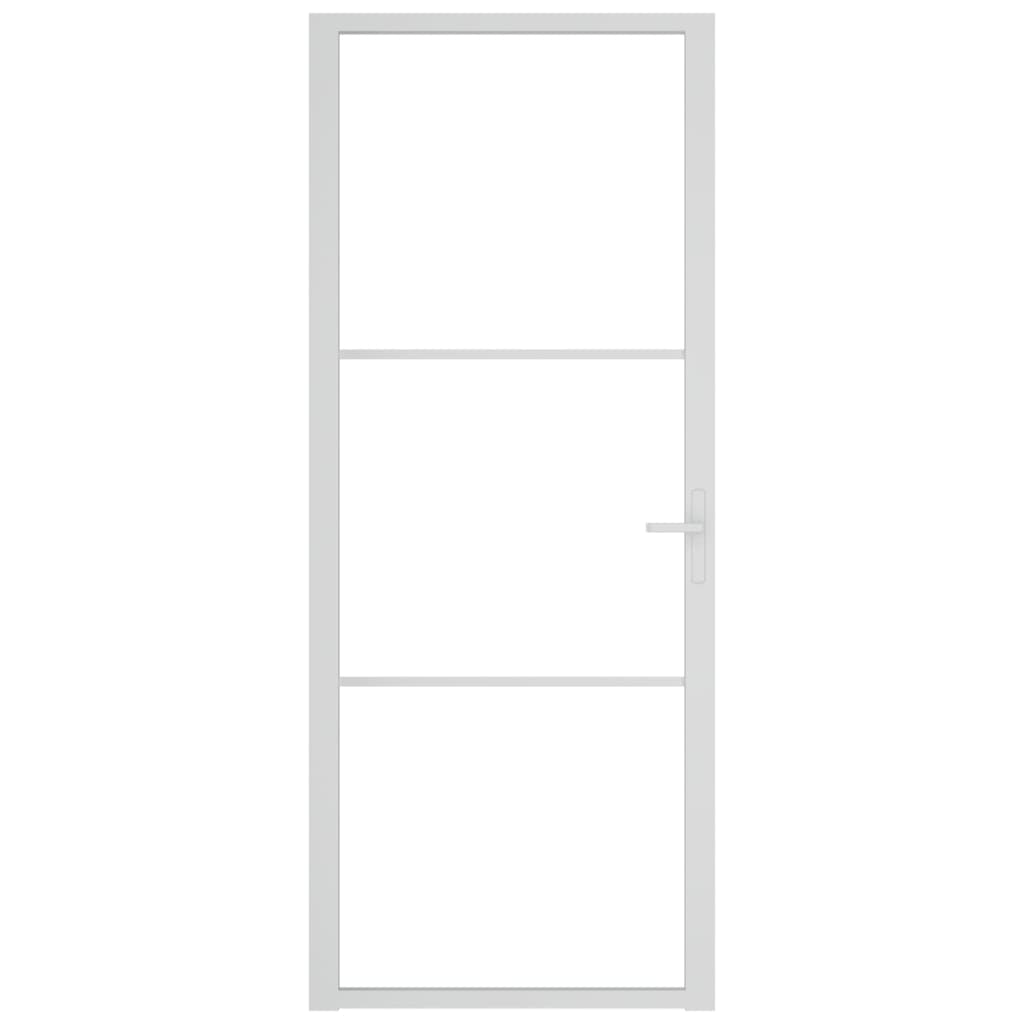 Vidaxl Porte intérieure 83x201.5 cm Verre ESG et aluminium blanc