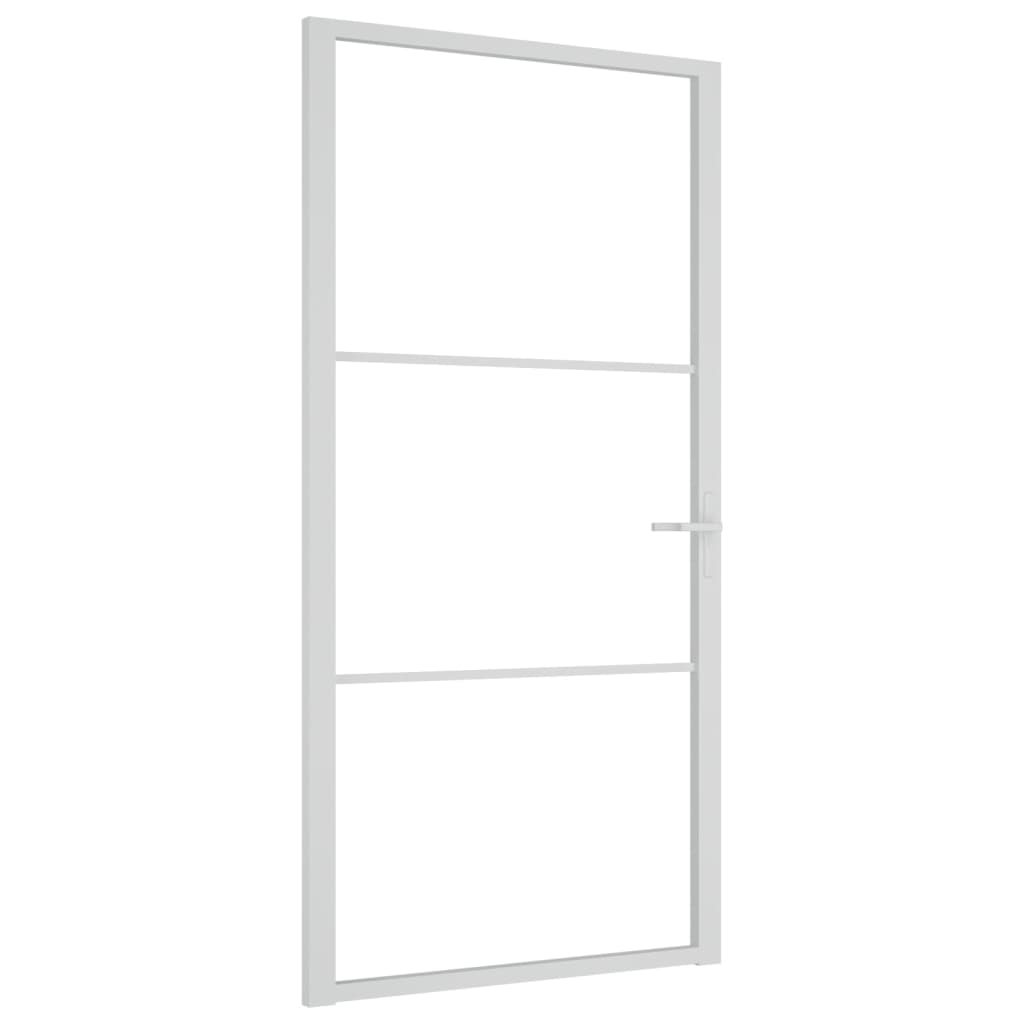 Vidaxl Porte intérieure 102.5x201.5 cm Verre ESG et aluminium blanc