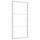 Vidaxl Porte intérieure 102.5x201.5 cm Verre ESG et aluminium blanc