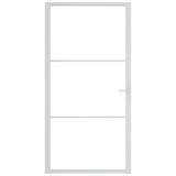 Vidaxl Porte intérieure 102.5x201.5 cm Verre ESG et aluminium blanc