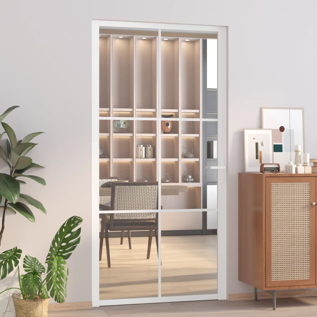 Vidaxl inner door 102.5x201.5 cm ESG glass and aluminum white