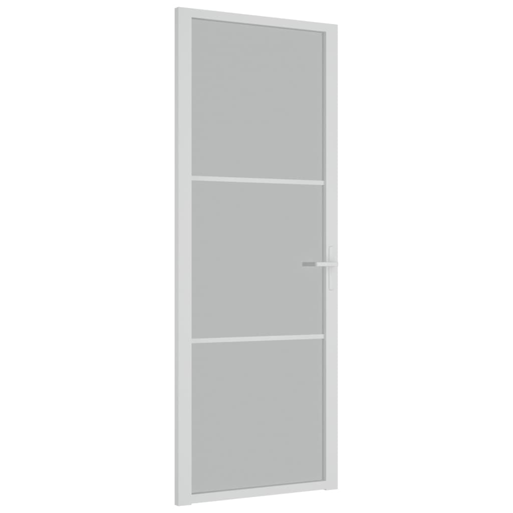 Vidaxl Porta interna 76x201,5 cm vetro Matt e bianco in alluminio