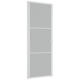 Vidaxl Porte intérieure 76x201,5 cm Verre Matt et aluminium blanc