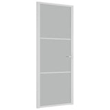 Vidaxl Porte intérieure 83x201.5 cm Verre Matt et aluminium blanc