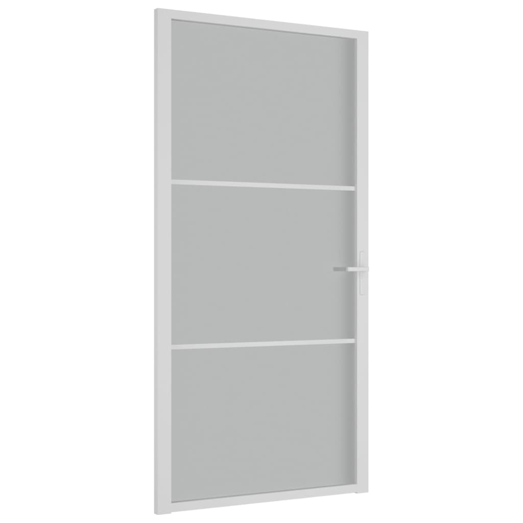 Porta interna Vidaxl 102.5x201.5 cm vetro Matt e bianco in alluminio