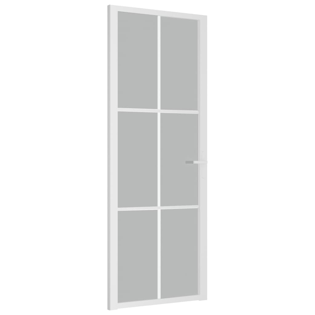 Vidaxl Puerta interior 76x201.5 cm de vidrio mate y blanco de aluminio