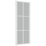 Vidaxl Puerta interior 76x201.5 cm de vidrio mate y blanco de aluminio