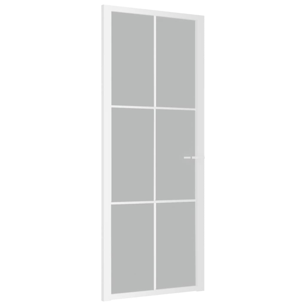 Vidaxl Porta interna 83x201,5 cm vetro Matt e bianco in alluminio