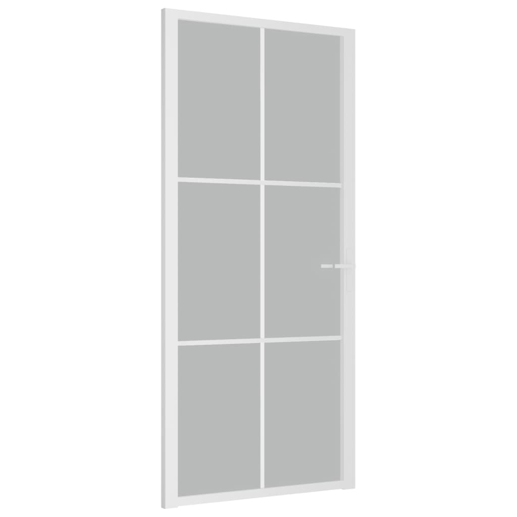 Vidaxl Innenür 93x201,5 cm Mattglas und Aluminium weiß