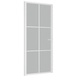 Vidaxl Innenür 93x201,5 cm Mattglas und Aluminium weiß