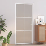 Vidaxl binnendeur 93x201,5 cm matglas en aluminium wit