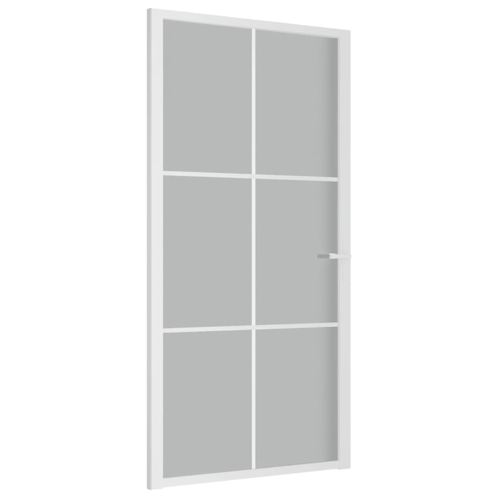 Vidaxl Porte intérieure 102.5x201,5 cm en verre Matt et aluminium blanc