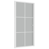 Vidaxl Porte intérieure 102.5x201,5 cm en verre Matt et aluminium blanc