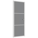 Vidaxl Puerta interior 76x201.5 cm de vidrio ESG y aluminio blanco