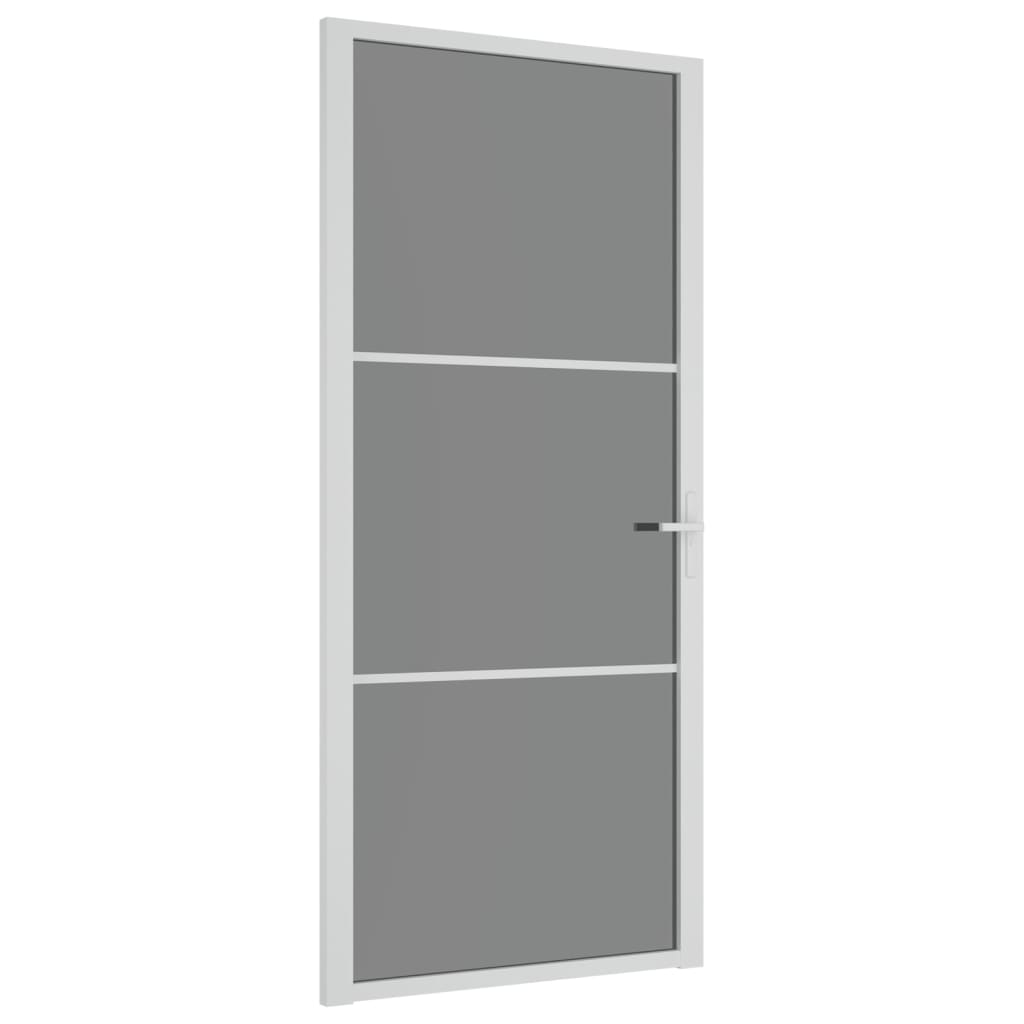 Vidaxl Porte intérieure 93x201.5 cm Verre ESG et aluminium blanc